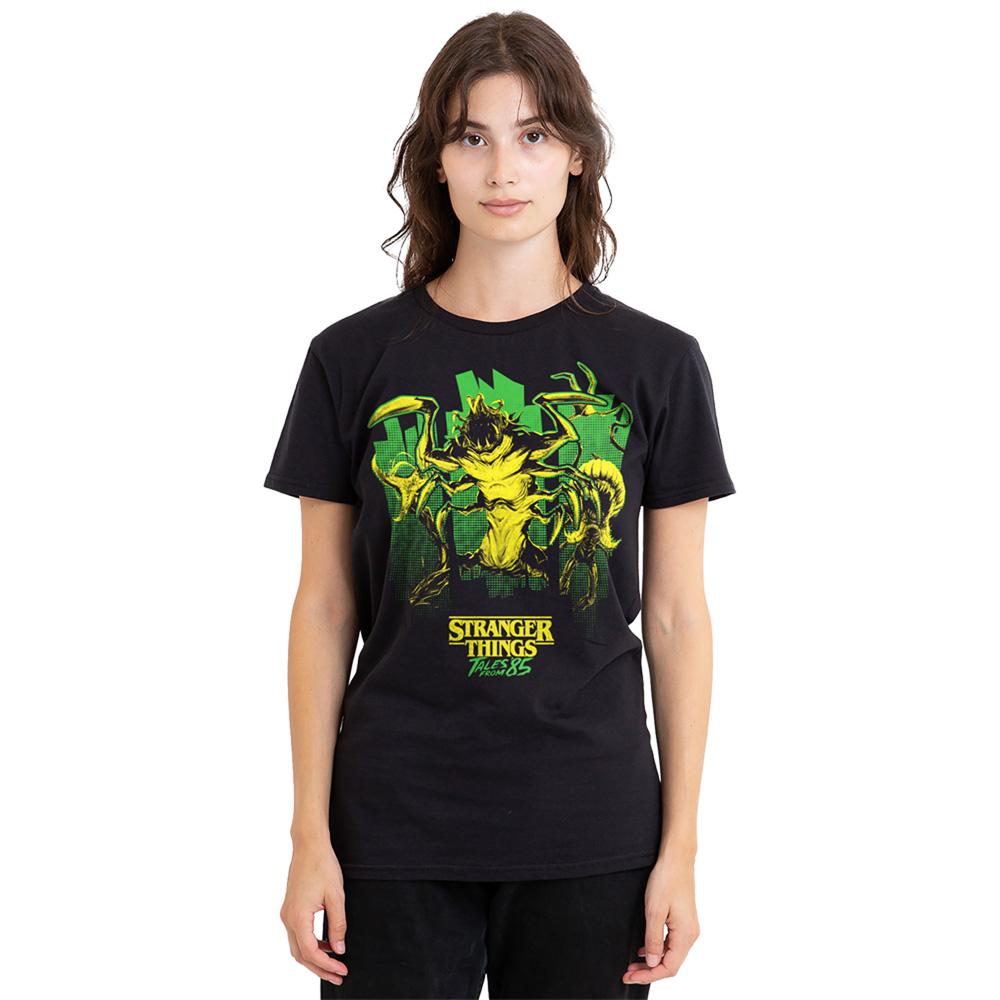 Black - Side - Stranger Things: Tales from ´85 Womens-Ladies Monster Plants T-Shirt