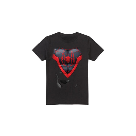 Black - Front - Spider-Man Mens Miles Morales Costume T-Shirt