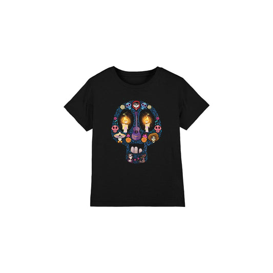 Black - Front - Coco Childrens-Kids Day Of The Dead Ernesto Miguel Hector Skull T-Shirt