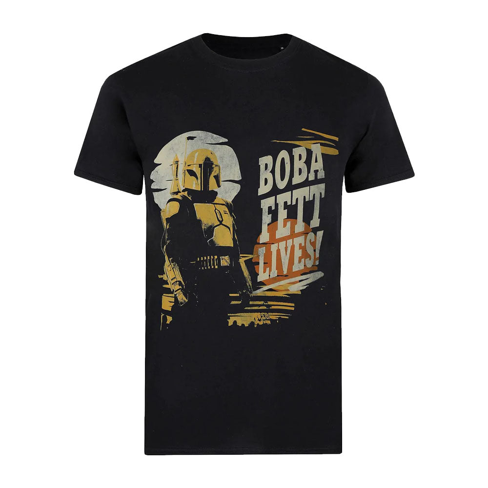 Black - Front - Star Wars Mens Boba Fett Lives T-Shirt