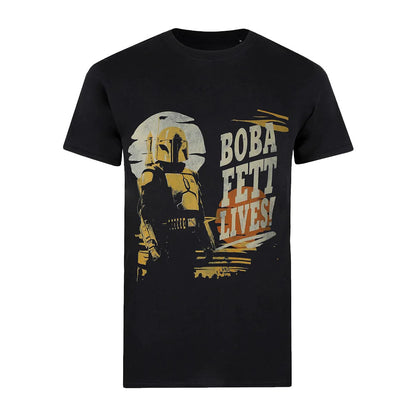 Black - Front - Star Wars Mens Boba Fett Lives T-Shirt