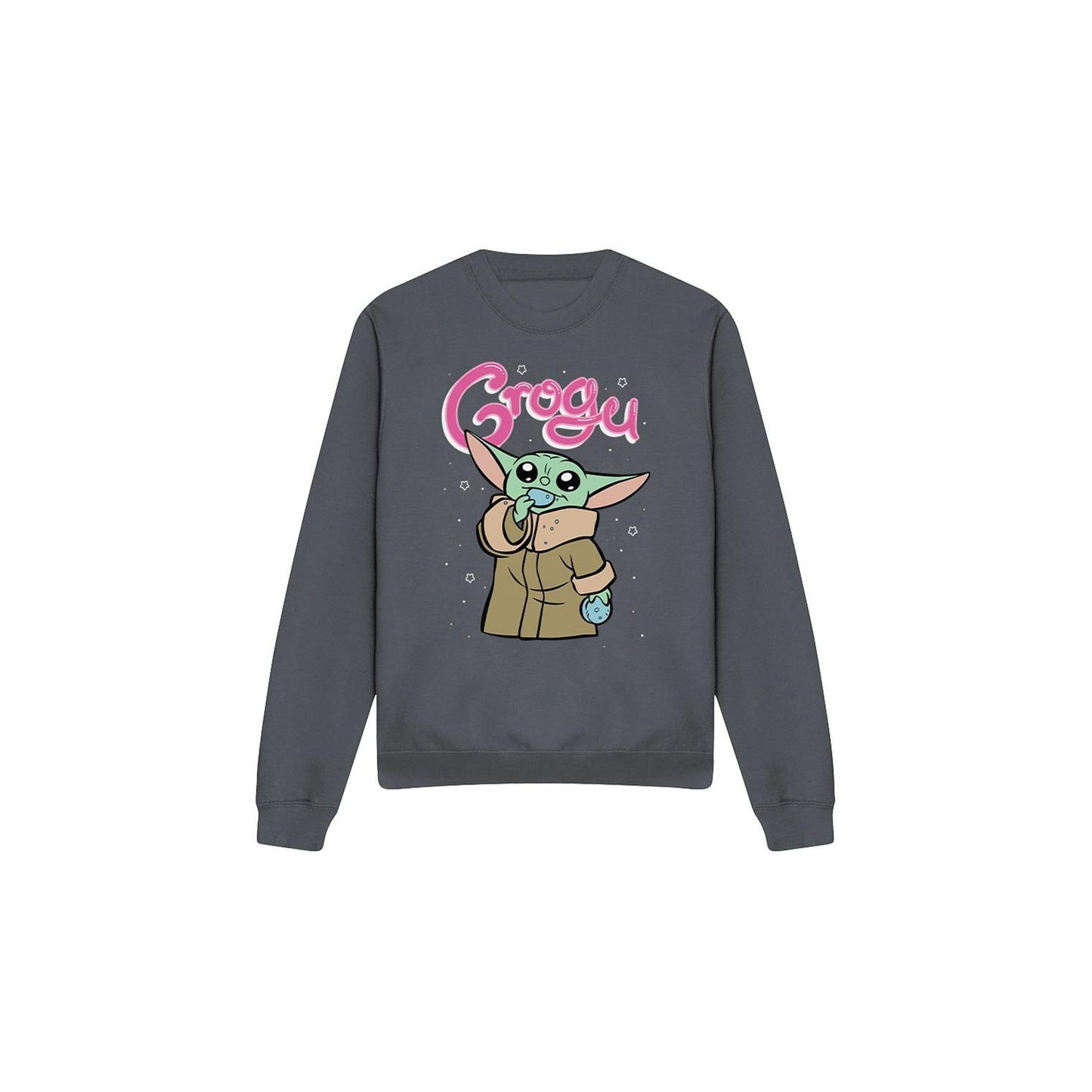 Charcoal - Front - Star Wars: The Mandalorian Unisex Adult Grogu Bubble Sweatshirt
