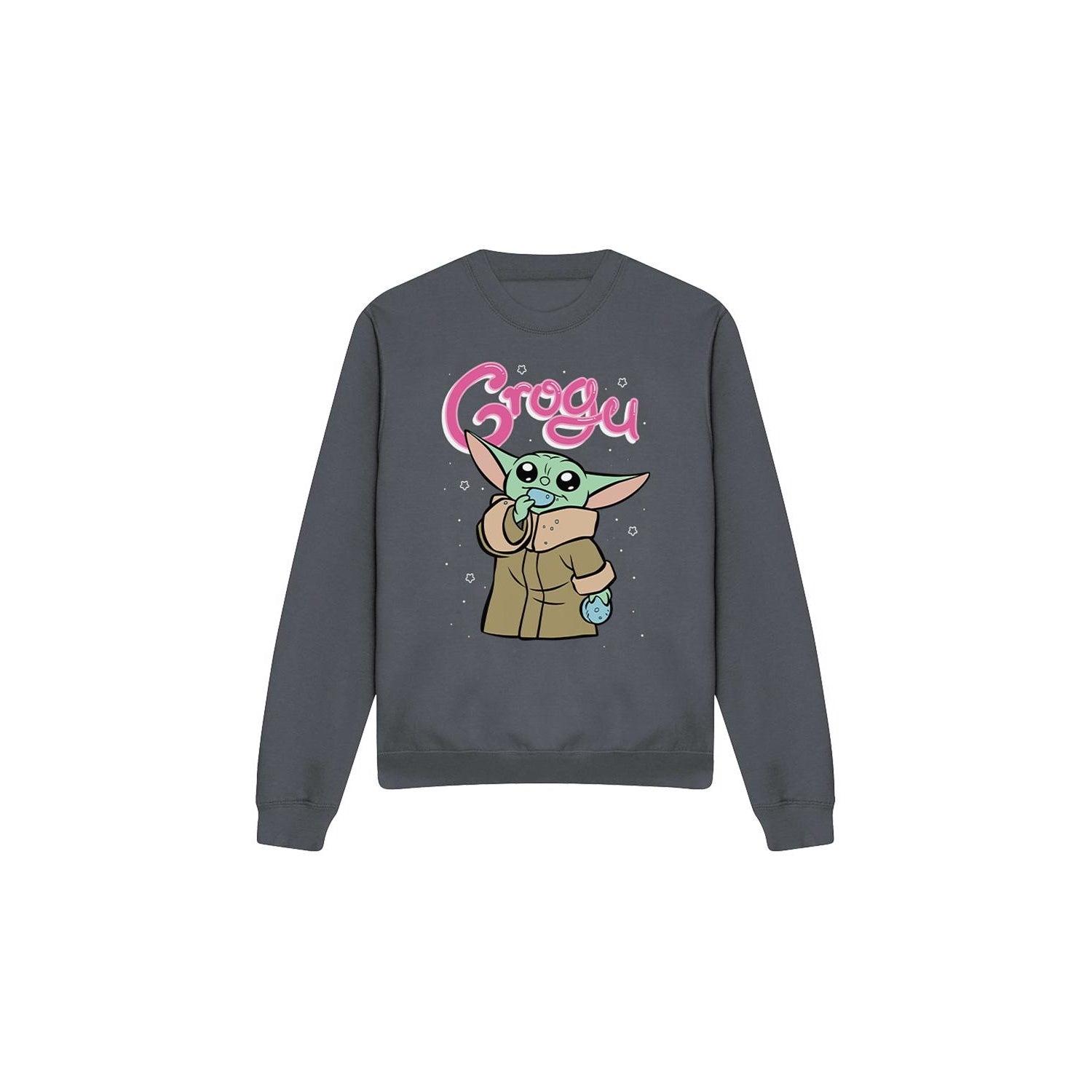Charcoal - Front - Star Wars: The Mandalorian Unisex Adult Grogu Bubble Sweatshirt