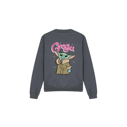 Charcoal - Front - Star Wars: The Mandalorian Unisex Adult Grogu Bubble Sweatshirt