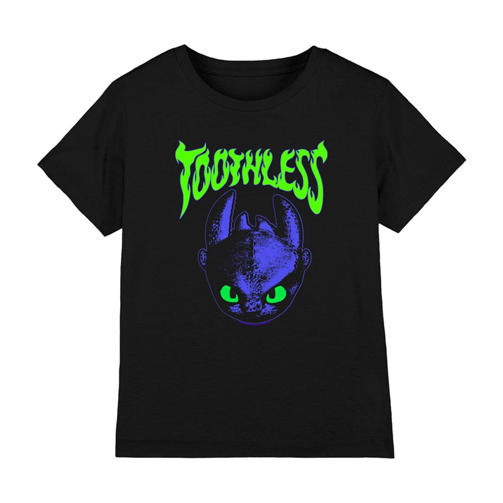Black - Front - How To Train Your Dragon Childrens-Kids Toothless Head T-Shirt