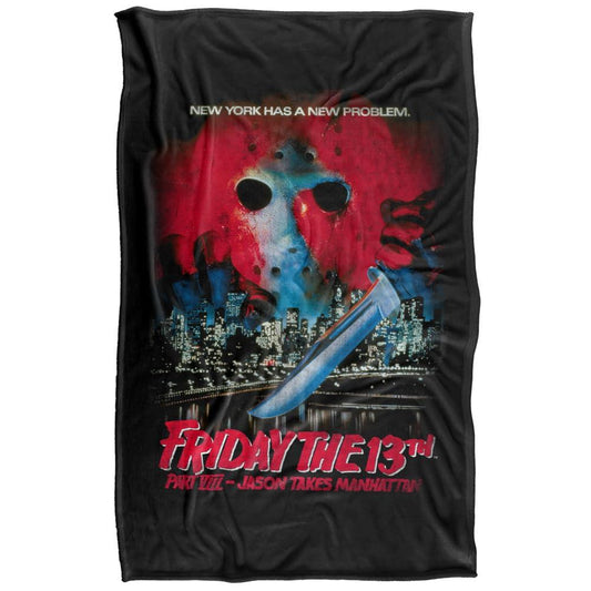 Multicoloured - Front - Friday the 13th Part VIII: Jason Takes Manhattan Vintage Poster Blanket