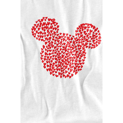 White - Lifestyle - Disney Childrens-Kids Mickey Mouse Heart Ears Silhouette Valentine`s Day T-Shirt
