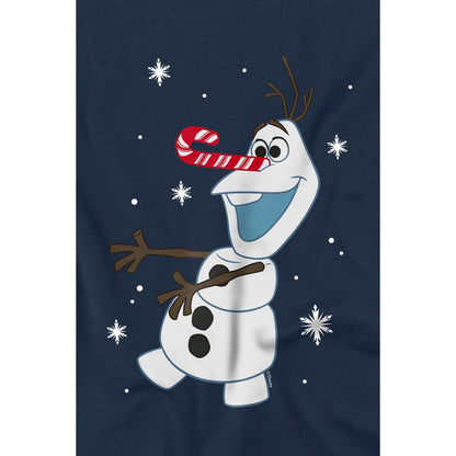Navy - Back - Frozen Childrens-Kids Olaf Candy Cane T-Shirt