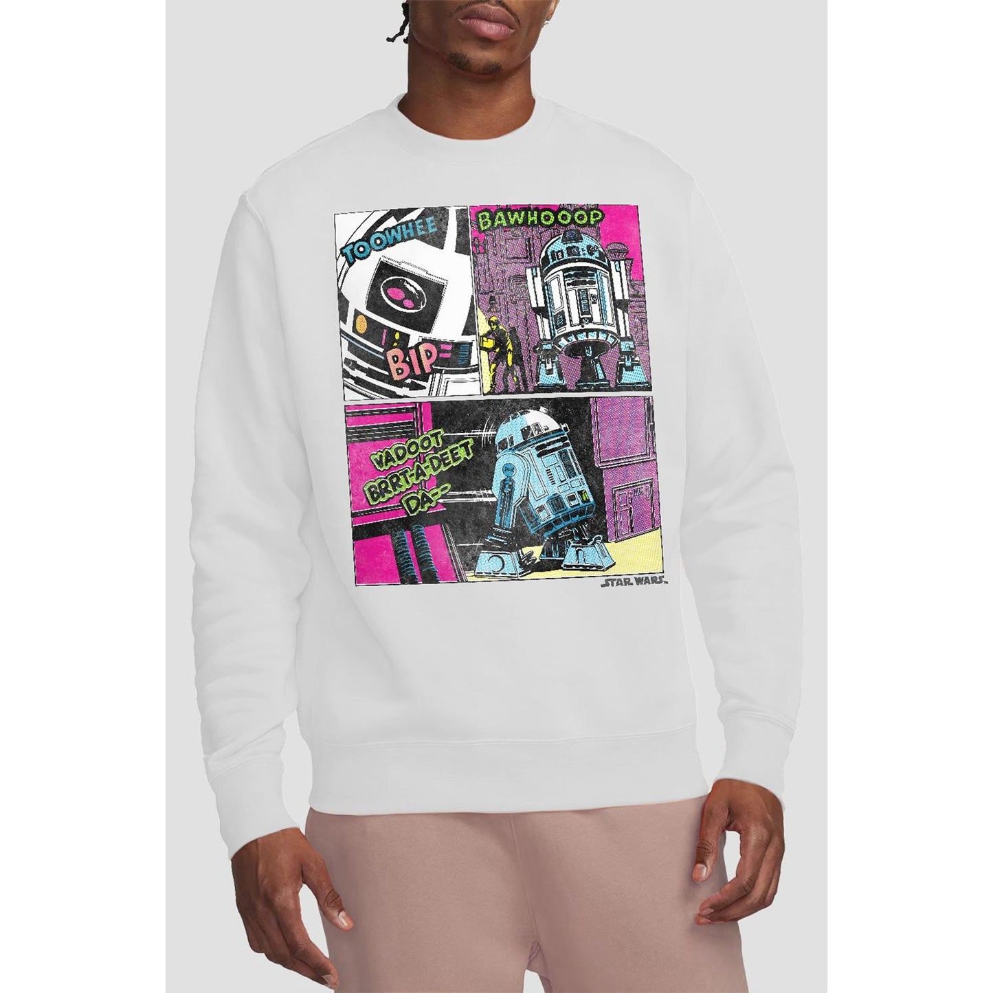 White - Back - Star Wars Unisex Adult To The Rescue R2-D2 Sweatshirt