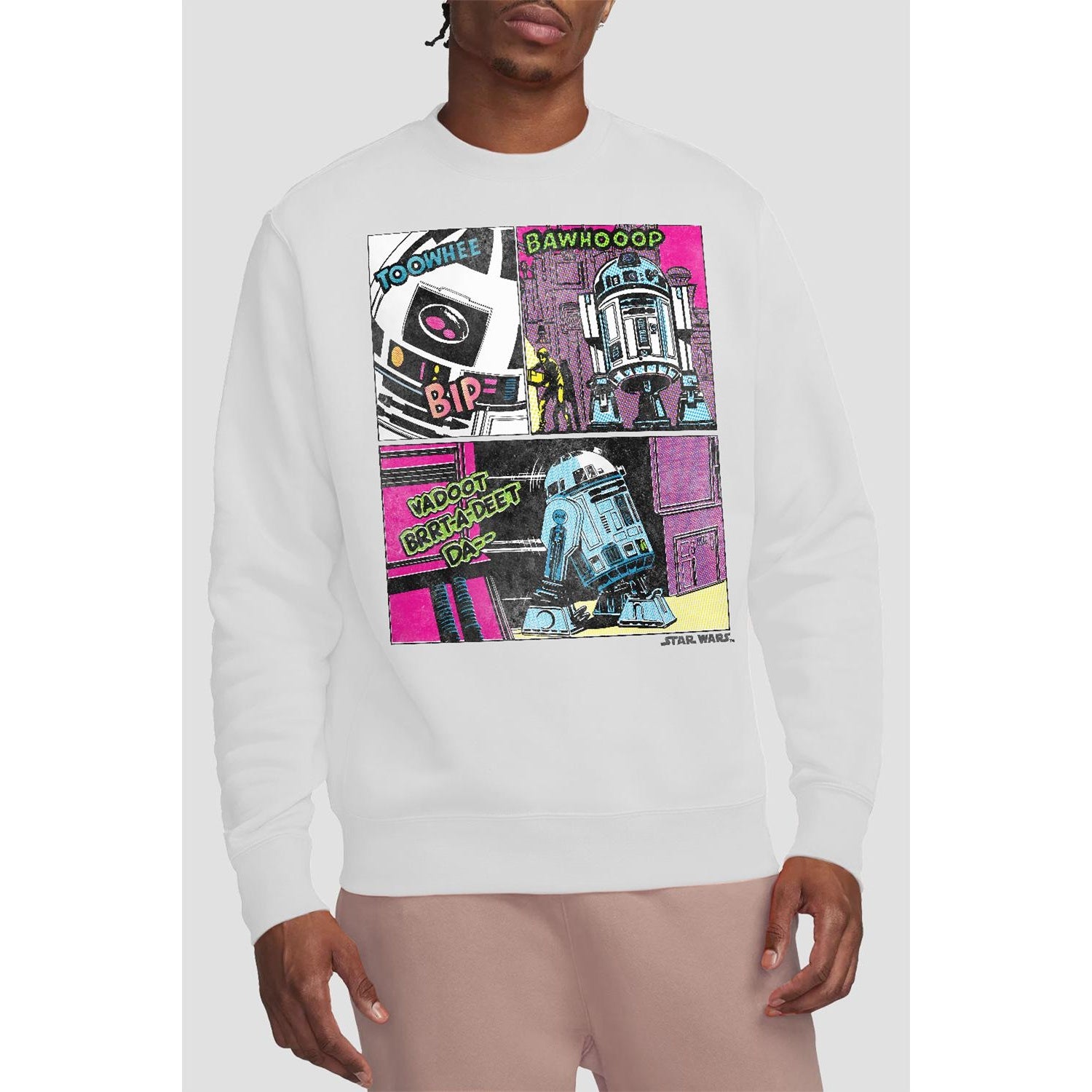 White - Back - Star Wars Unisex Adult To The Rescue R2-D2 Sweatshirt
