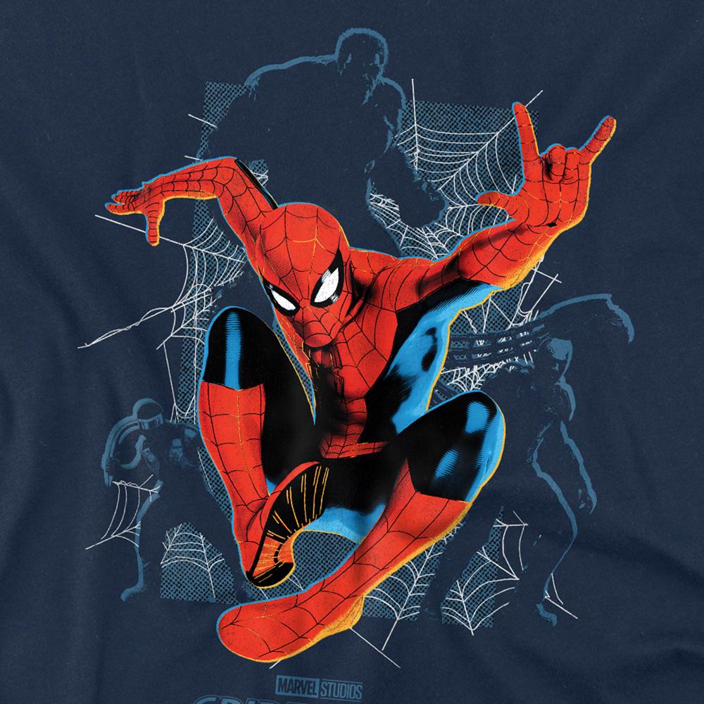Navy - Pack Shot - Spider-Man: Brand New Day Unisex Adult Hero And Villains T-Shirt