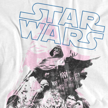 White - Pack Shot - Star Wars Unisex Adult Darth Vader Retro Poster T-Shirt