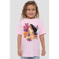 Pink - Back - Pocahontas Childrens-Kids Flowers T-Shirt