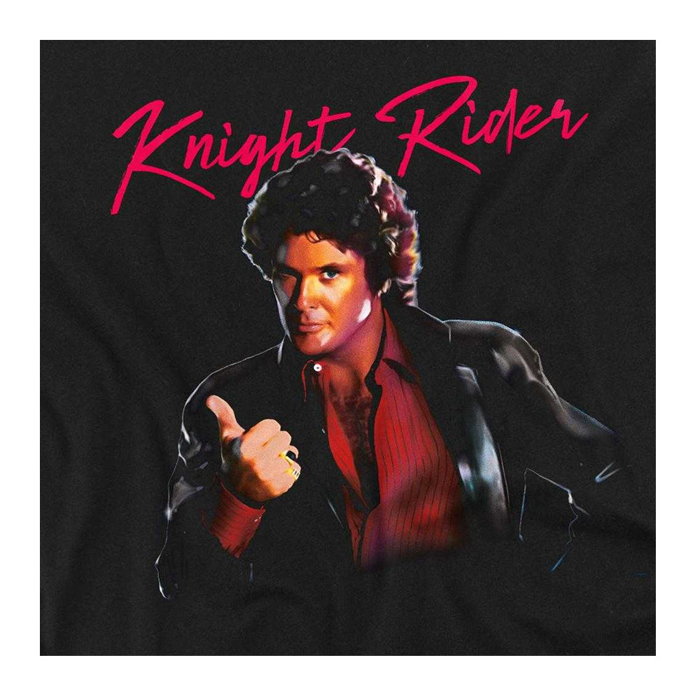 Black - Side - Knight Rider Unisex Adult Thumbs Up T-Shirt