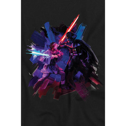 Black - Back - Star Wars Childrens-Kids Obi Wan Kenobi Vader Painted T-Shirt