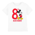 White - Front - Disney Childrens-Kids Mickey Mouse 8th Birthday T-Shirt