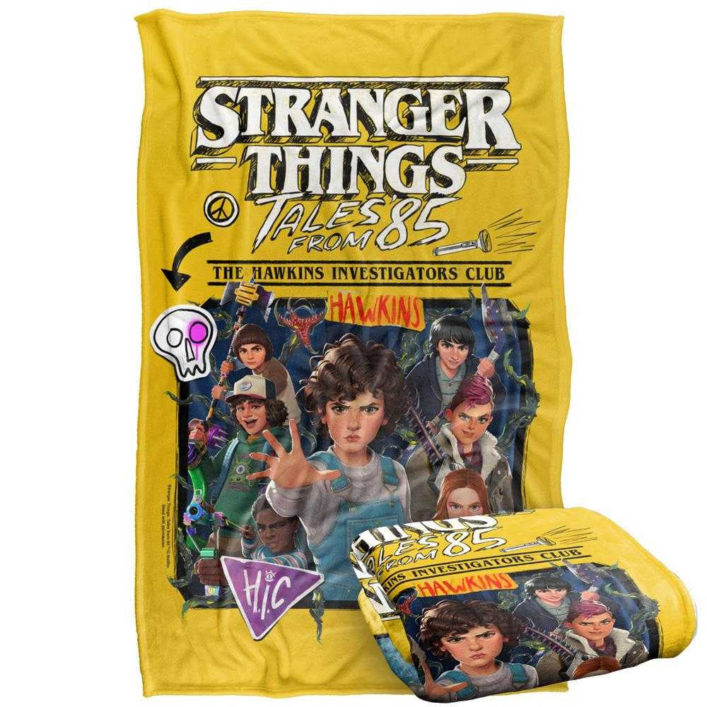 Multicoloured - Back - Stranger Things: Tales from ´85 Group Poster Soft Touch Blanket