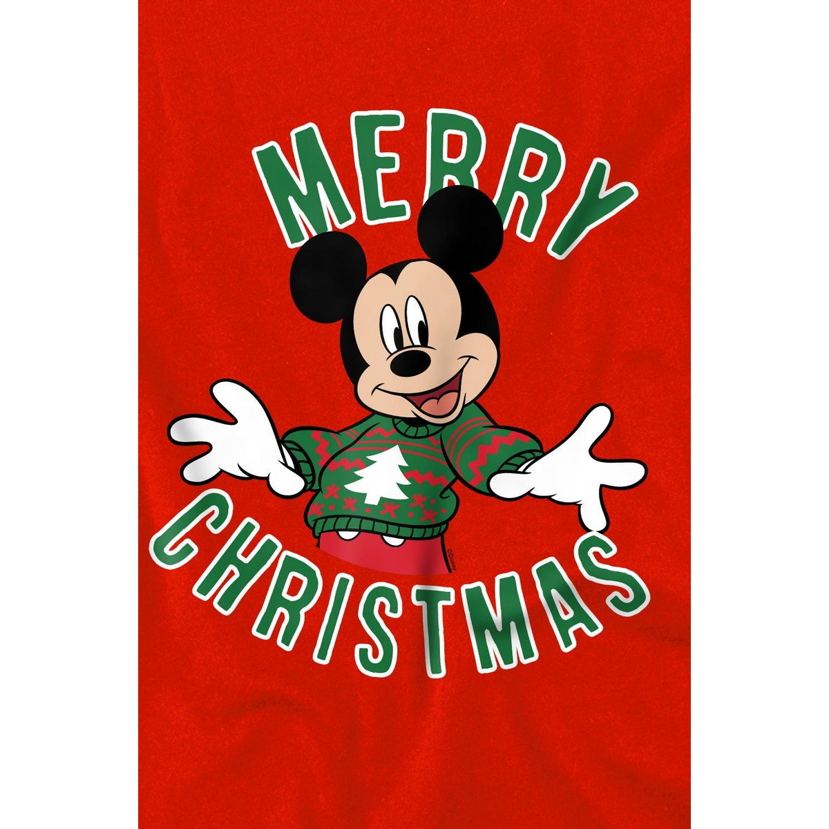 Red - Side - Disney Childrens-Kids Mickey Mouse Christmas Sweater T-Shirt