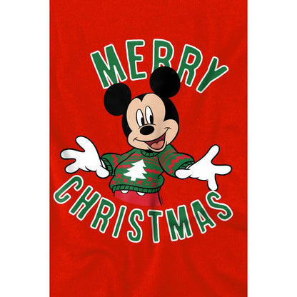 Red - Side - Disney Childrens-Kids Mickey Mouse Christmas Sweater T-Shirt