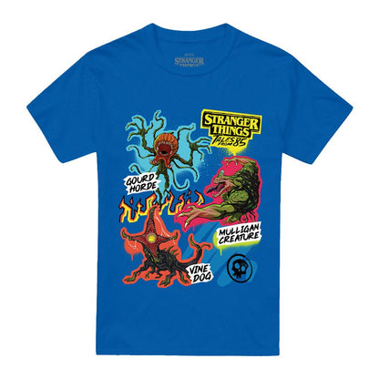Royal Blue - Front - Stranger Things: Tales from ´85 Unisex Adult Monsters Scrapbook T-Shirt