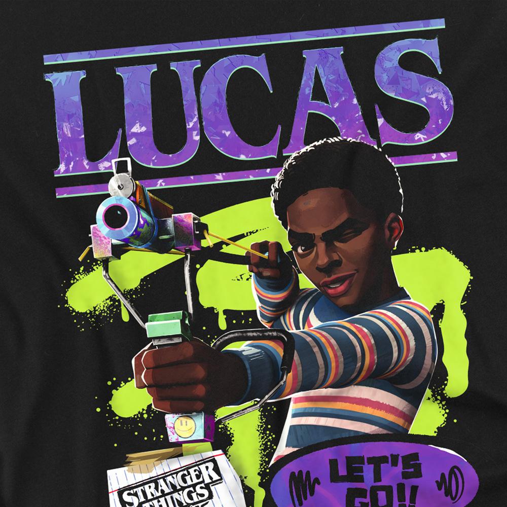 Black - Pack Shot - Stranger Things Unisex Adult Tales From ´85 Lucas T-Shirt