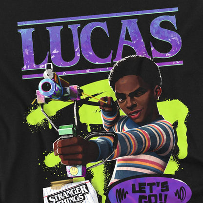 Black - Pack Shot - Stranger Things Unisex Adult Tales From ´85 Lucas T-Shirt