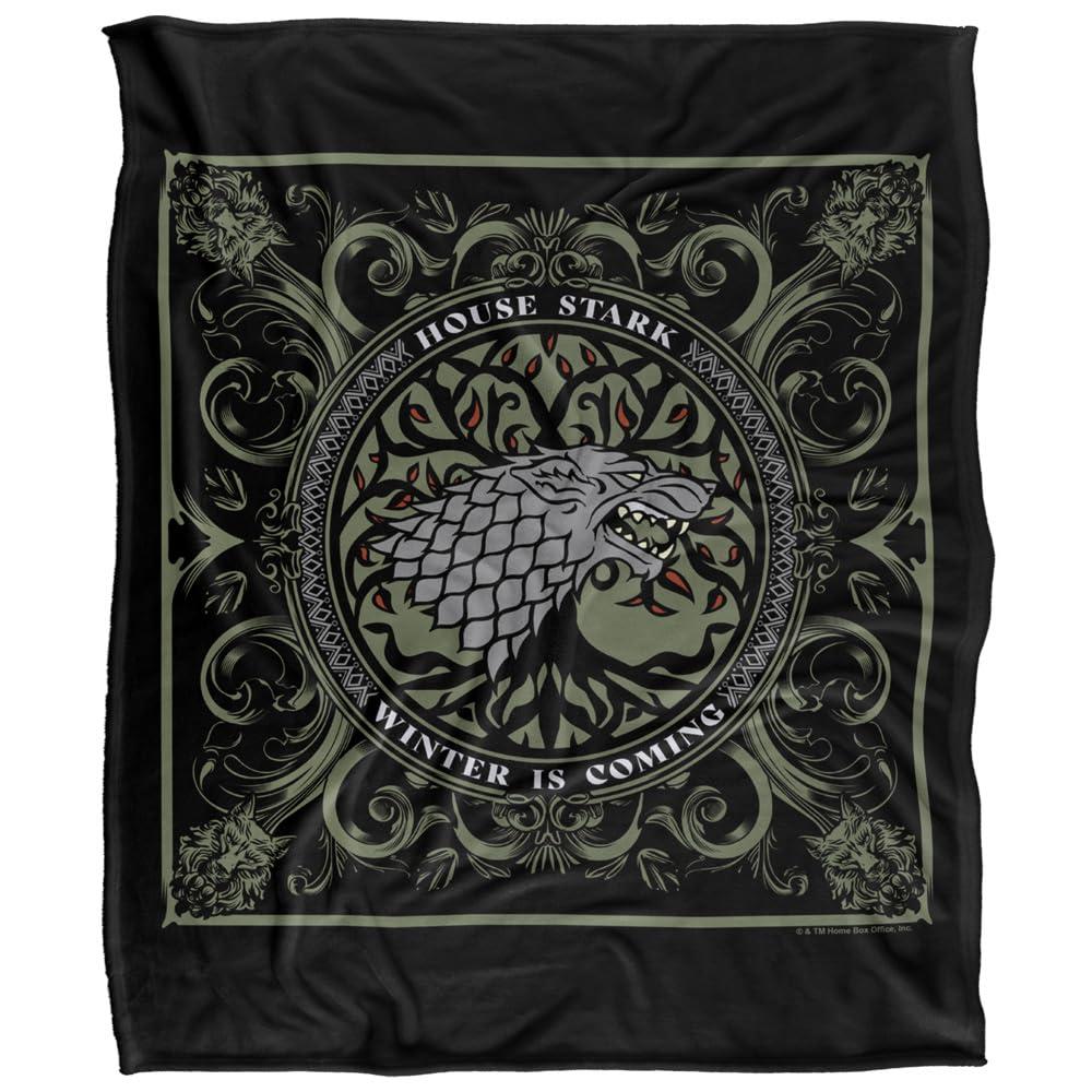 Multicoloured - Front - Game Of Thrones House Stark Polyester Soft Touch Blanket