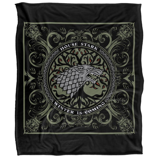 Multicoloured - Front - Game Of Thrones House Stark Polyester Soft Touch Blanket