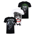 Black-White-Red - Front - The Joker Mens T-Shirt (Pack of 3)