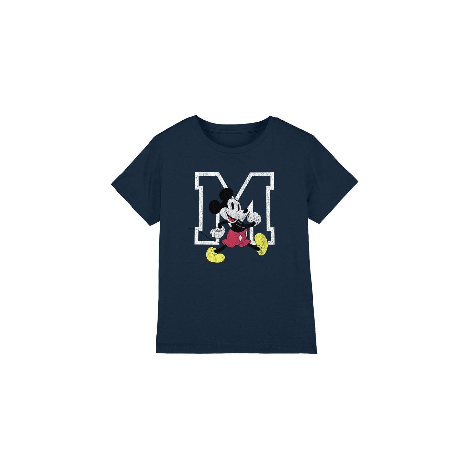 Navy - Front - Disney Childrens-Kids Mickey Mouse Classic Walk T-Shirt