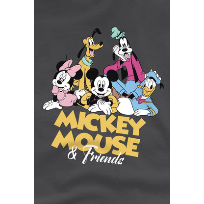 Charcoal - Side - Disney Childrens-Kids Mickey Mouse Friends T-Shirt