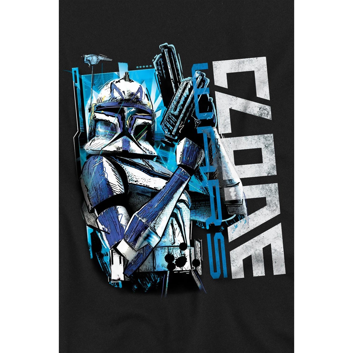 Black - Side - Star Wars Childrens-Kids Clone Rex T-Shirt