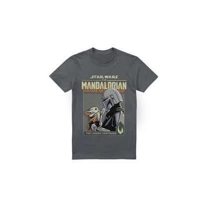 Charcoal - Front - Star Wars: The Mandalorian Mens Legend Continues Grogu T-Shirt