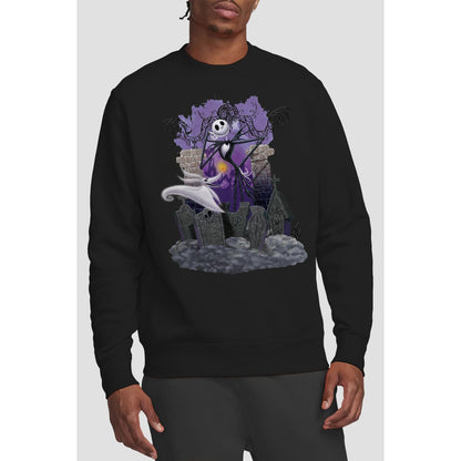 Black - Back - The Nightmare Before Christmas Unisex Adult Jack Skellington Grave Sweatshirt