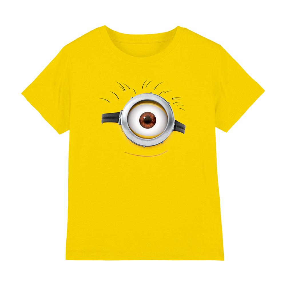 Yellow - Front - Minions Childrens-Kids Carl Face T-Shirt