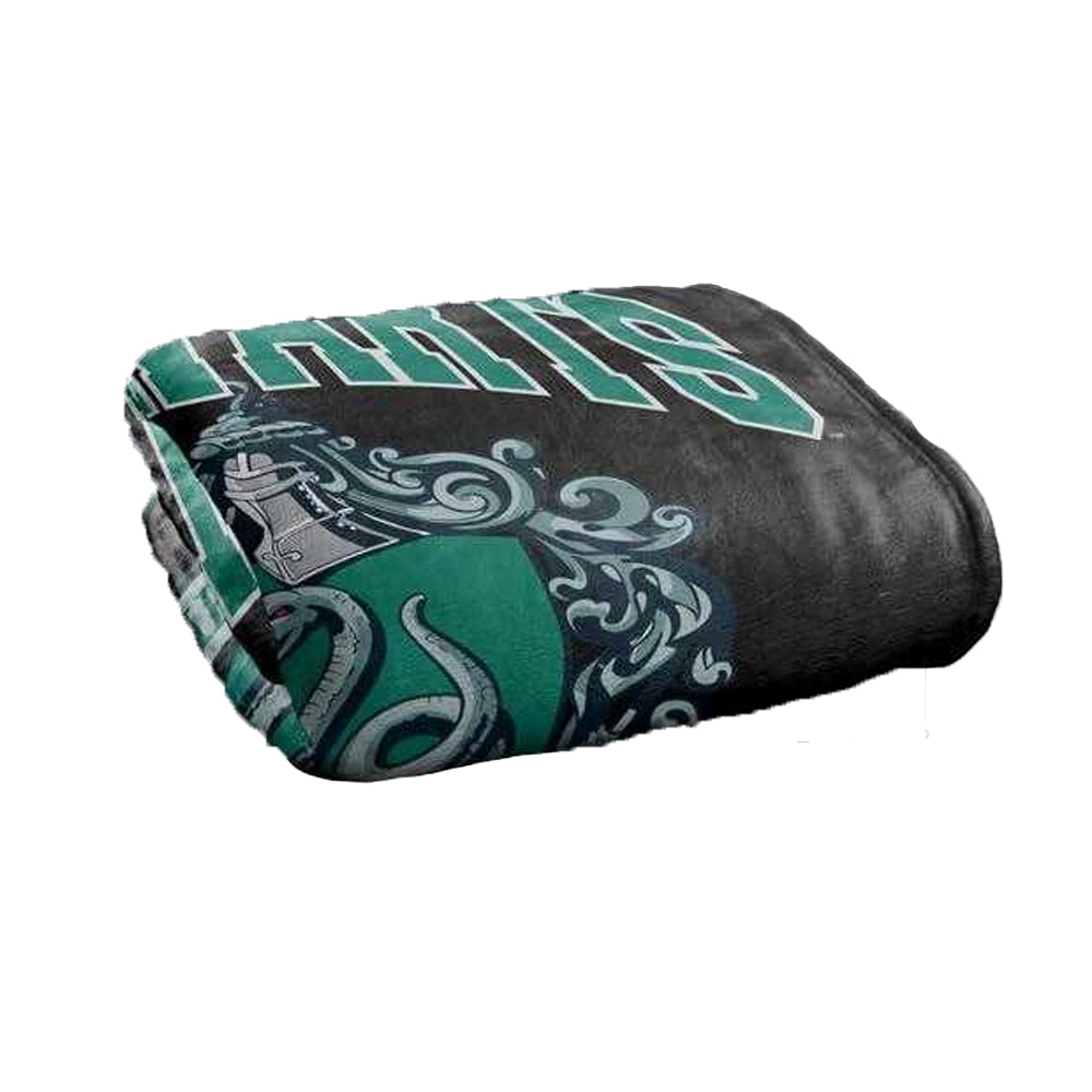 Multicoloured - Back - Harry Potter Hogwarts Slytherin Soft Touch Blanket