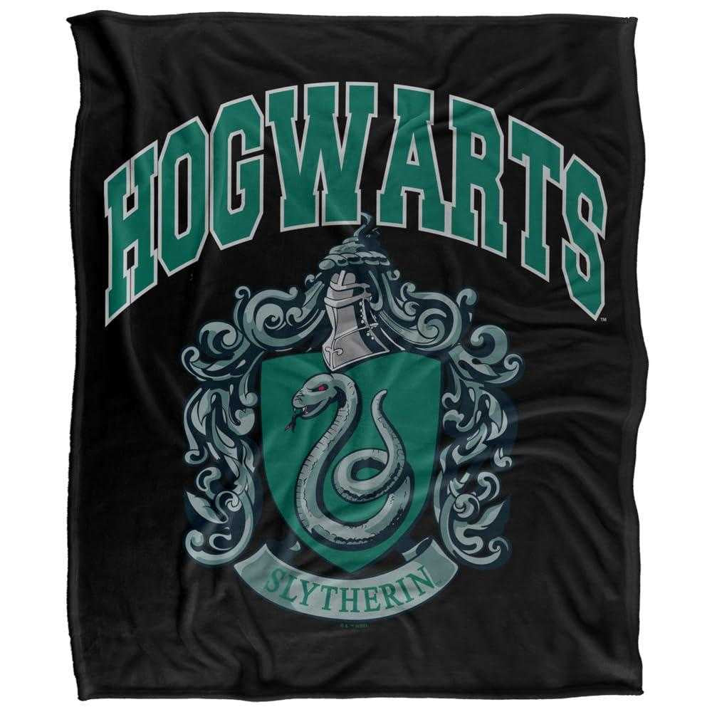 Multicoloured - Front - Harry Potter Hogwarts Slytherin Soft Touch Blanket