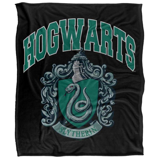Multicoloured - Front - Harry Potter Hogwarts Slytherin Soft Touch Blanket