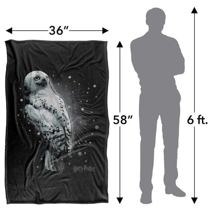Black-White - Lifestyle - Harry Potter Hedwig Snow Soft Touch Blanket