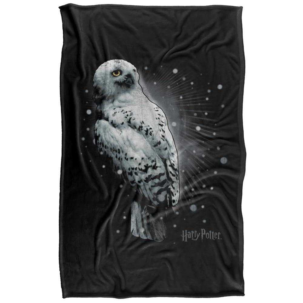 Black-White - Front - Harry Potter Hedwig Snow Soft Touch Blanket