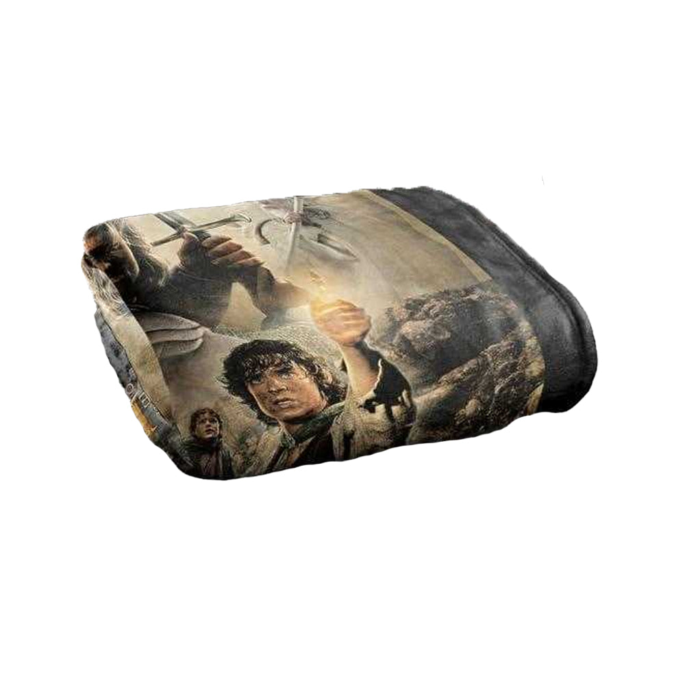 Multicoloured - Back - Lord Of The Rings Poster Soft Touch Blanket
