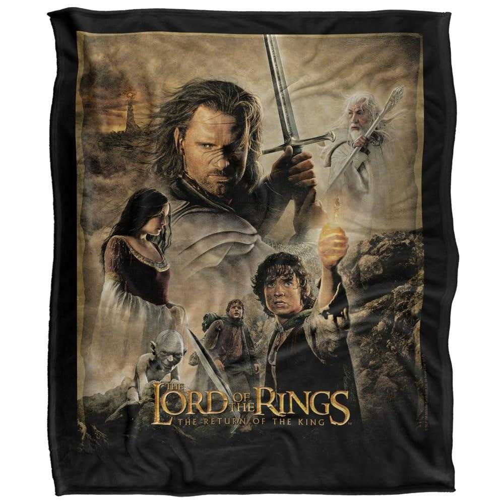 Multicoloured - Front - Lord Of The Rings Poster Soft Touch Blanket