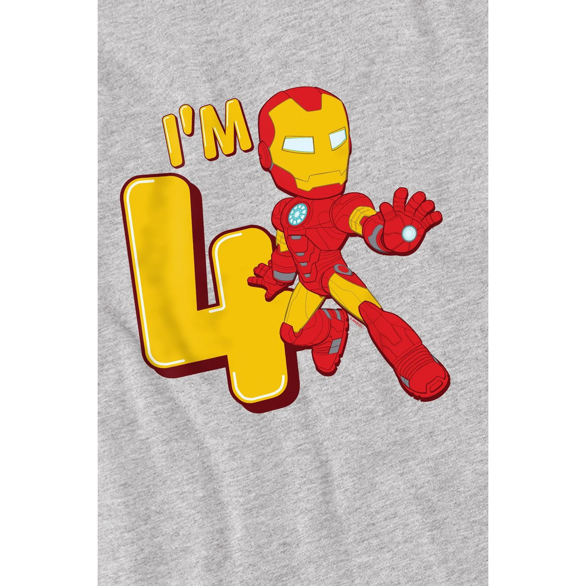 Sport Heather - Back - Iron Man Childrens-Kids Cute 4th Birthday T-Shirt