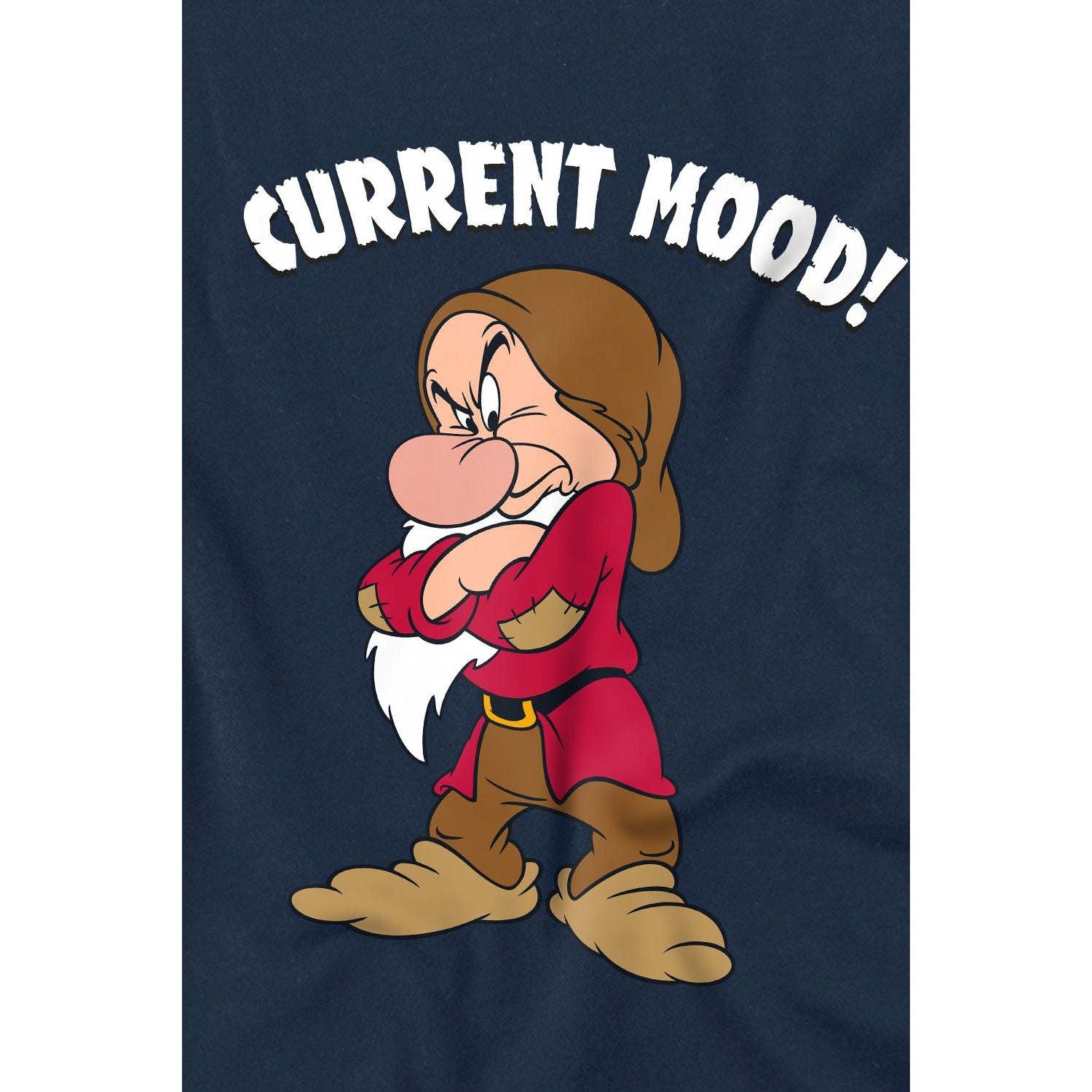 Navy - Back - Snow White And The Seven Dwarfs Childrens-Kids Current Mood Grumpy T-Shirt