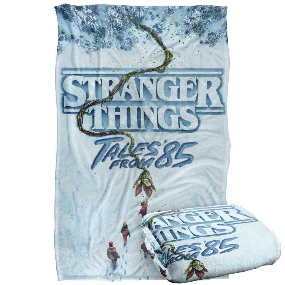 Blue - Back - Stranger Things: Tales from ´85 Snow Blanket