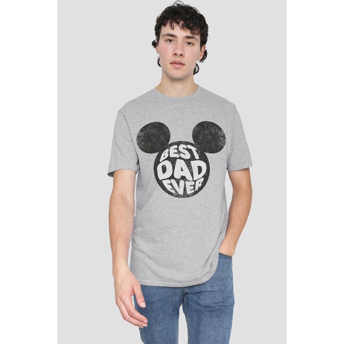Sport Heather - Back - Disney Mens Best Dad Ever Mickey Mouse T-Shirt