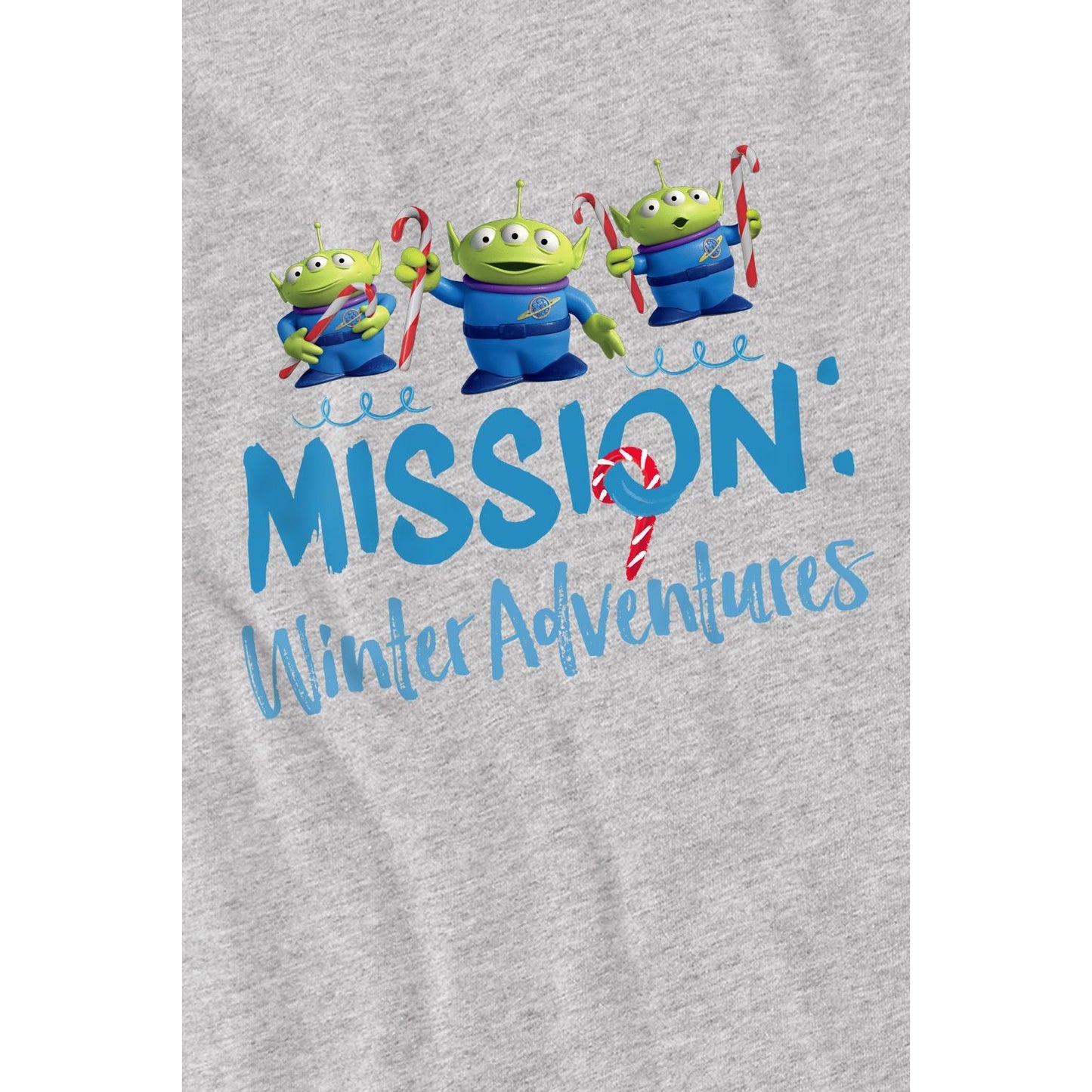 Sport Heather - Back - Toy Story Childrens-Kids Mission Winter Adventure Aliens At Christmas T-Shirt