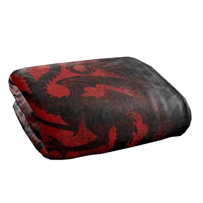Black-Red - Back - Game Of Thrones Targaryen Outline Soft Touch Blanket