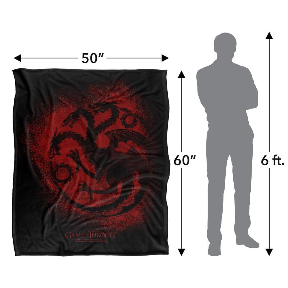 Black-Red - Lifestyle - Game Of Thrones Targaryen Outline Soft Touch Blanket