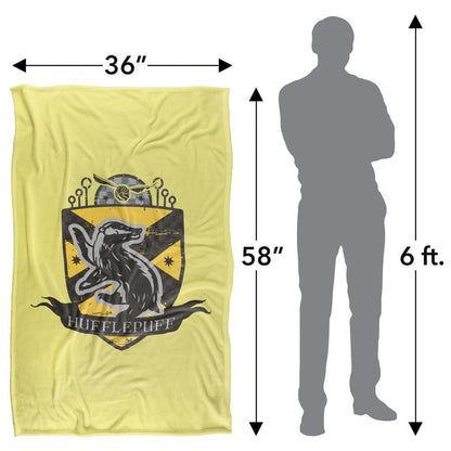Yellow - Lifestyle - Harry Potter Quidditch Hufflepuff Crest Soft Touch Blanket